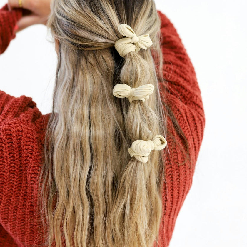 BOW SLICK BACK PONYTAILS (PACK OF 3)