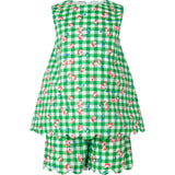 Cherry Check Scalloped Top and Short Set