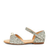 Mila Glitter Leather Slip-On Flat Sandals