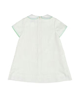 Linen Look Dress With Embroidered Flowers