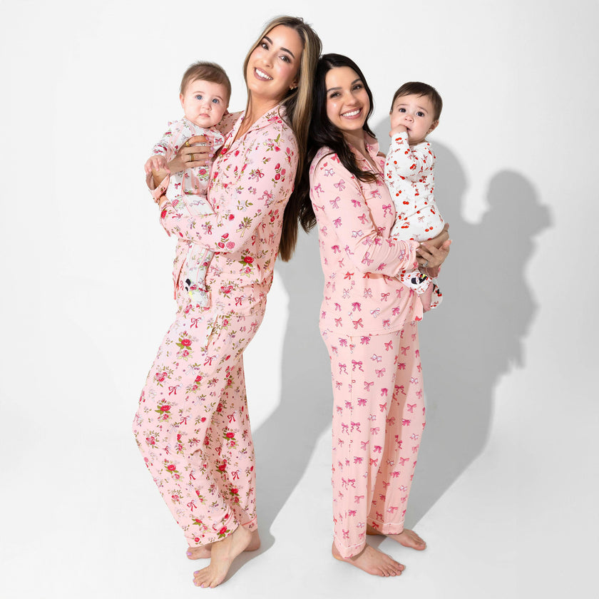 Floral Stripes Bamboo Convertible Footie