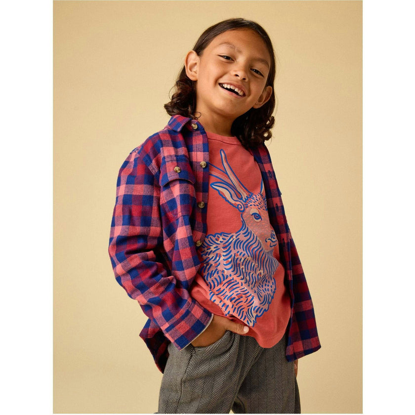 Flannel Button Up Shirt, Blue