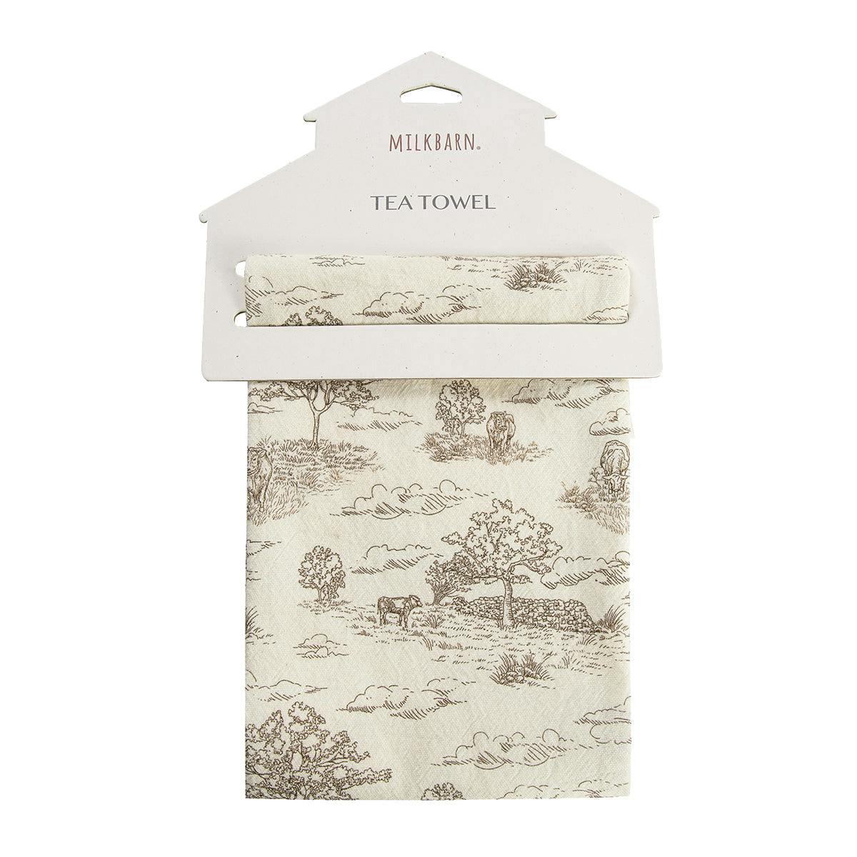 Country Toile Tea Towel