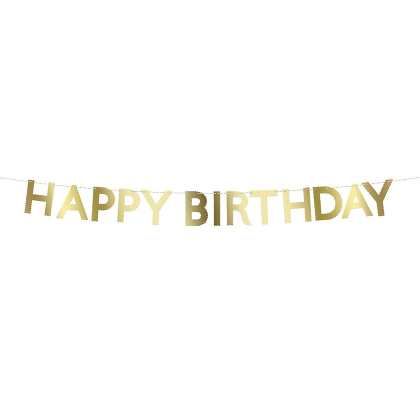 Gold Scallop Happy Birthday Garland