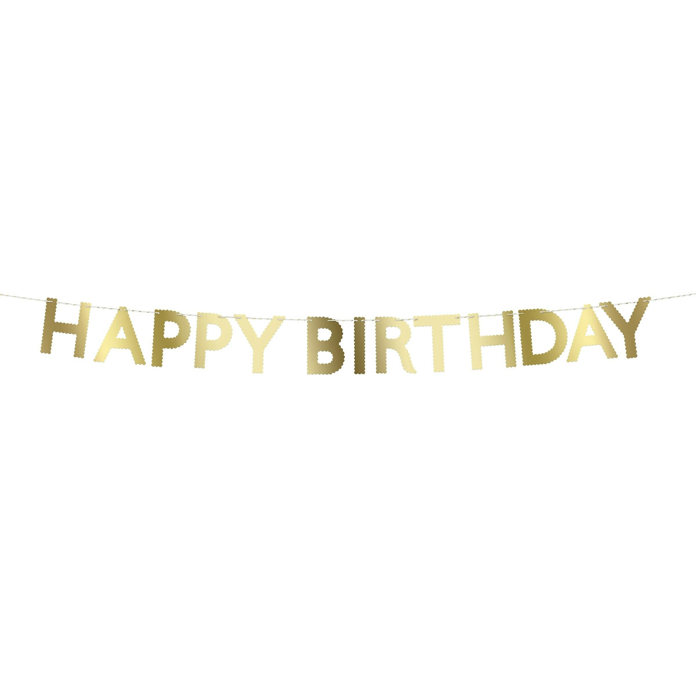 Gold Scallop Happy Birthday Garland