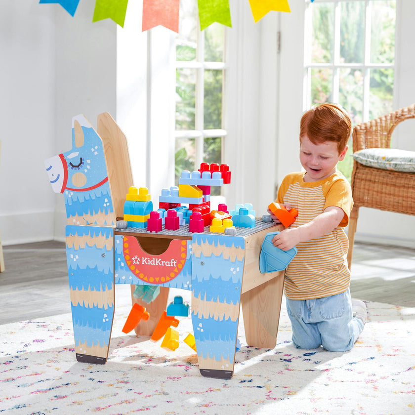 Pinata Building Bricks Wooden Table with 50 Blocks