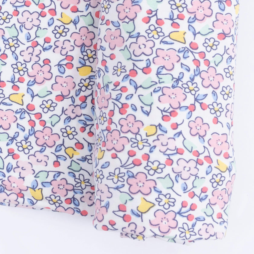 Elizabeth's Garden - 2 Way Ruffle Back Zipper Footie & Swaddle Blanket Set