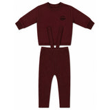 French Fleece And Rib Overall Set