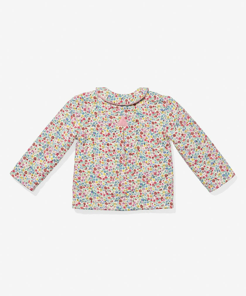 Reversible Quilted Jacket, Burgundy Coneflower Floral