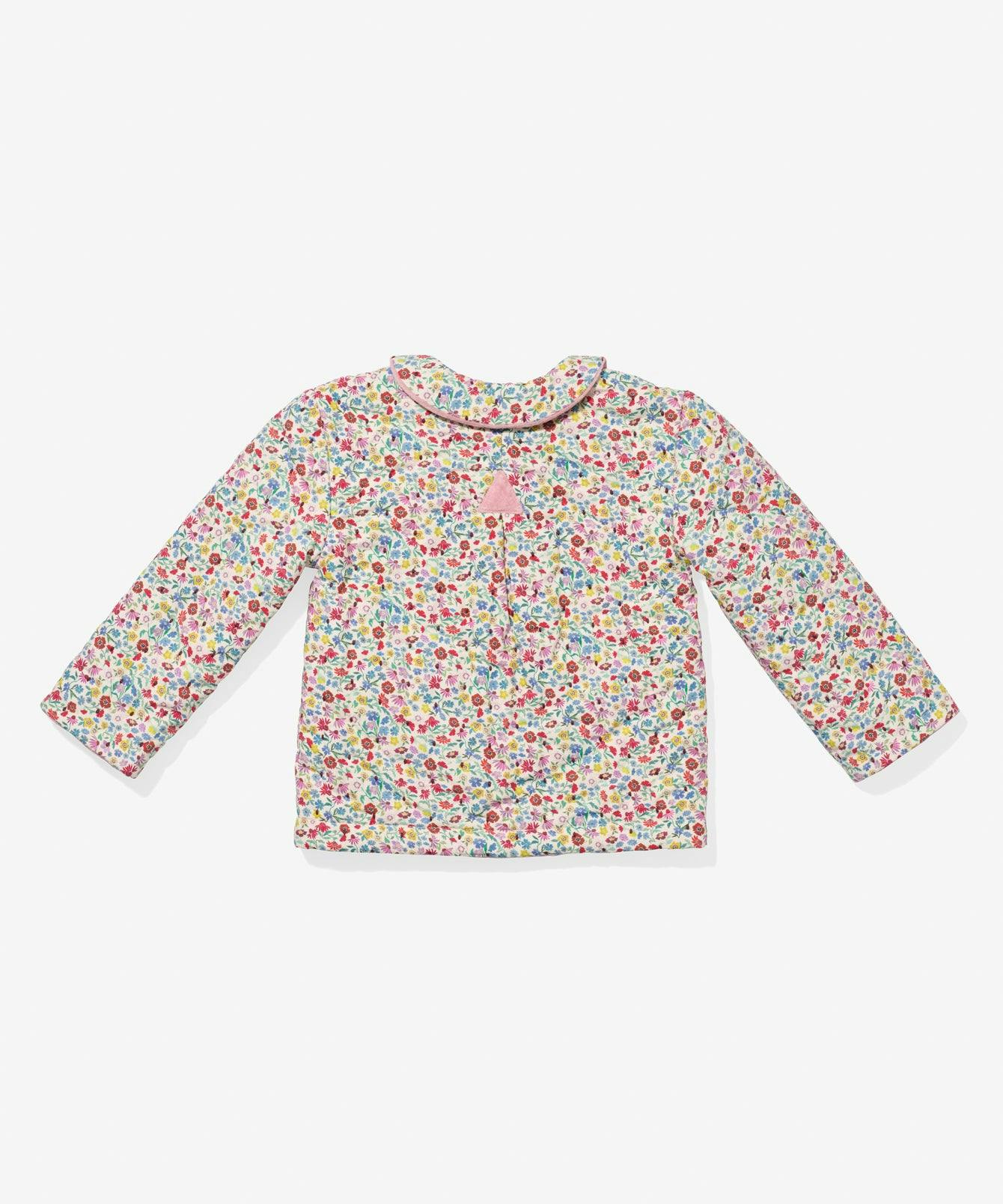 Reversible Quilted Jacket, Burgundy Coneflower Floral