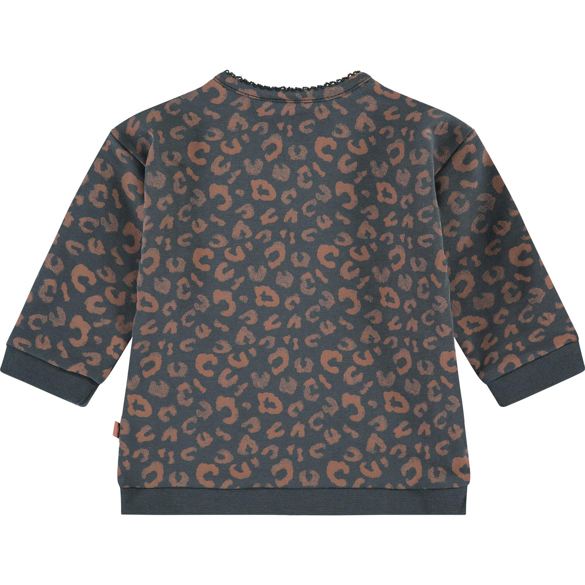 Leopard Print Crew Neck Pullover Sweatshirt