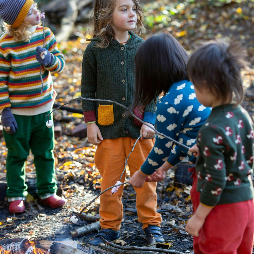 From One To Another Snug Knit Hooded Button-Up Cardigan, Green