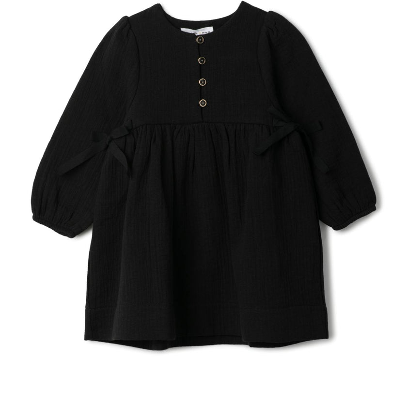 Woven Ribbon Dress Black