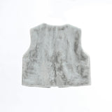 Gray Plush Fur Vest