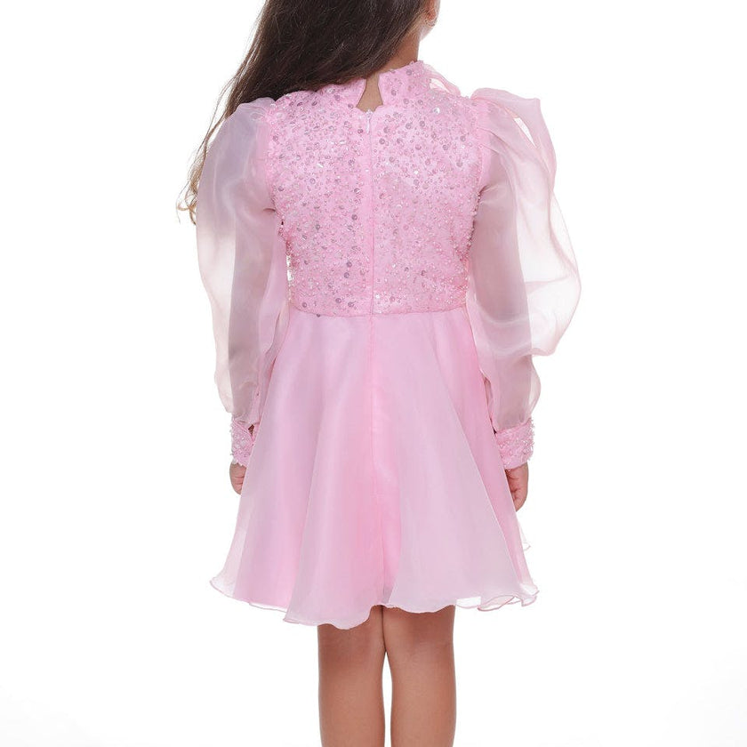 Pink Aaliyah Organza Bow Dress