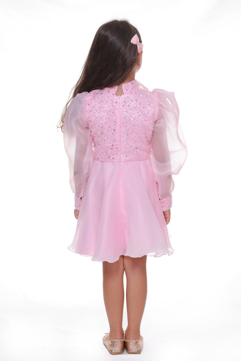 Pink Aaliyah Organza Bow Dress