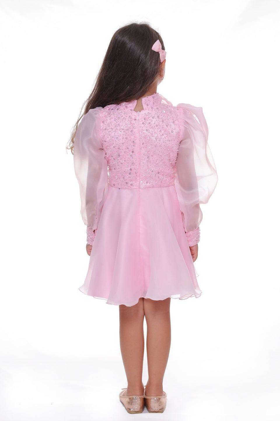 Pink Aaliyah Organza Bow Dress