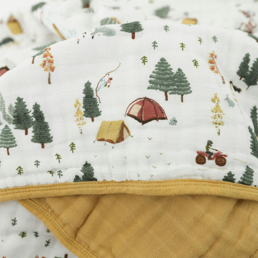 Original Organic Cotton Muslin Quilt - Alpine Adventure