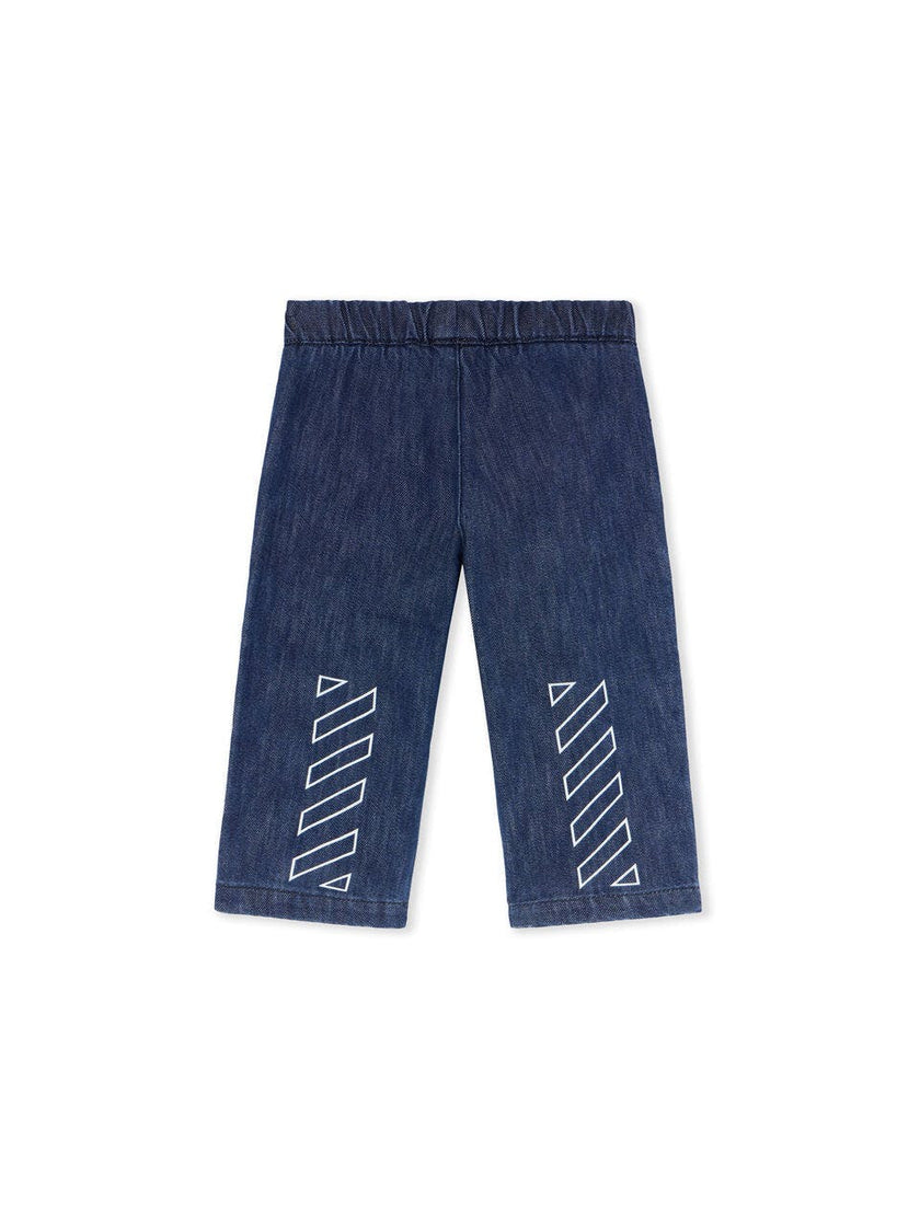 Indigo Type Logo Denim Logo Pants