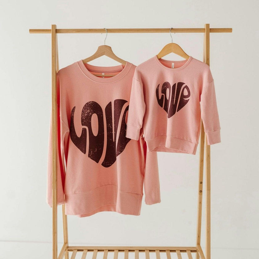 Women's Pullover Love in Rose Brown