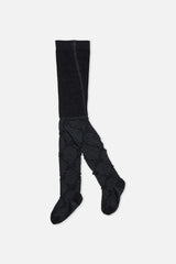 Knit Textured Tights Dark Blue