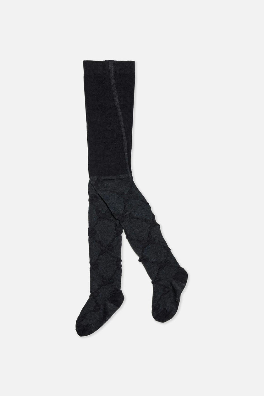 Knit Textured Tights Dark Blue