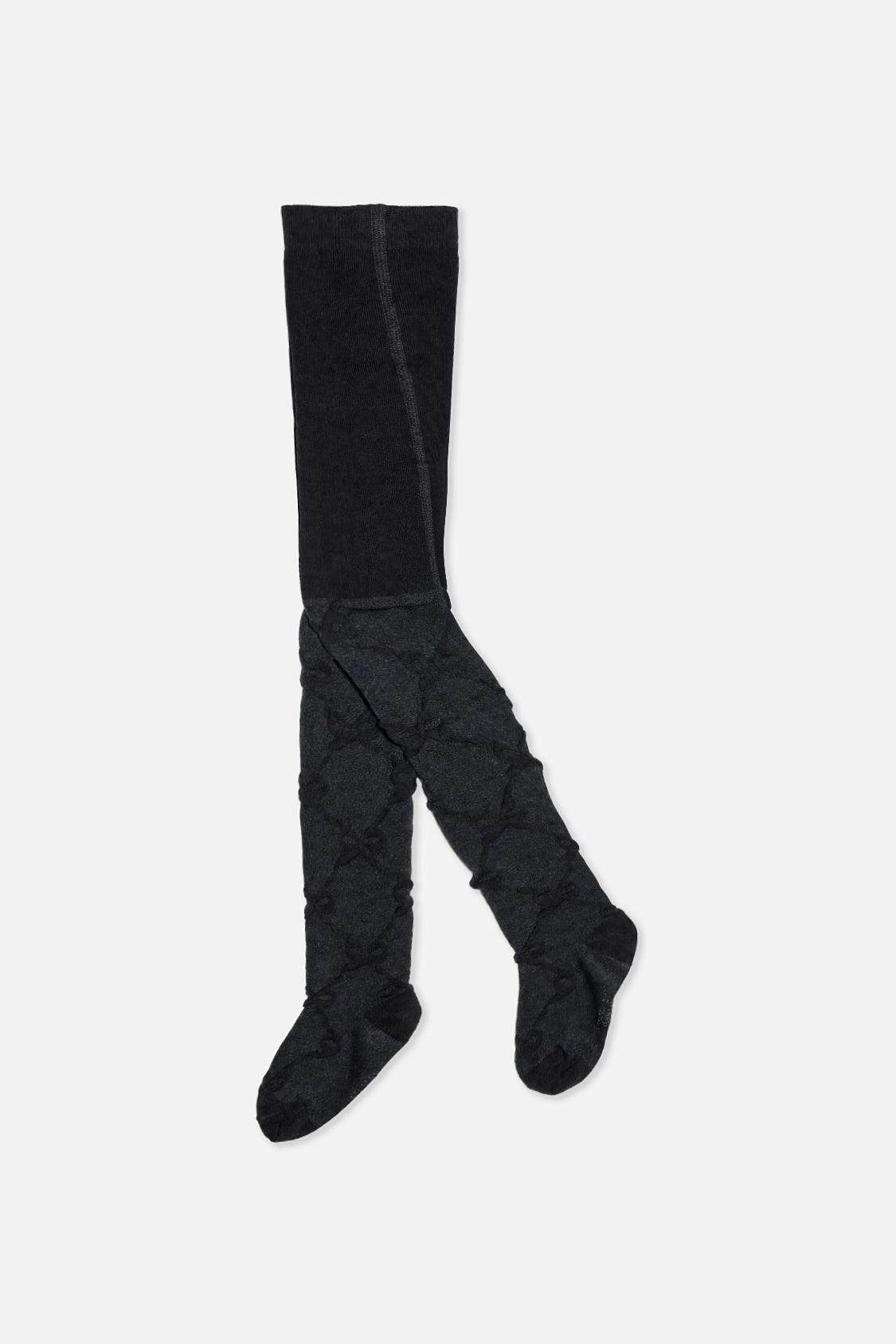 Knit Textured Tights Dark Blue