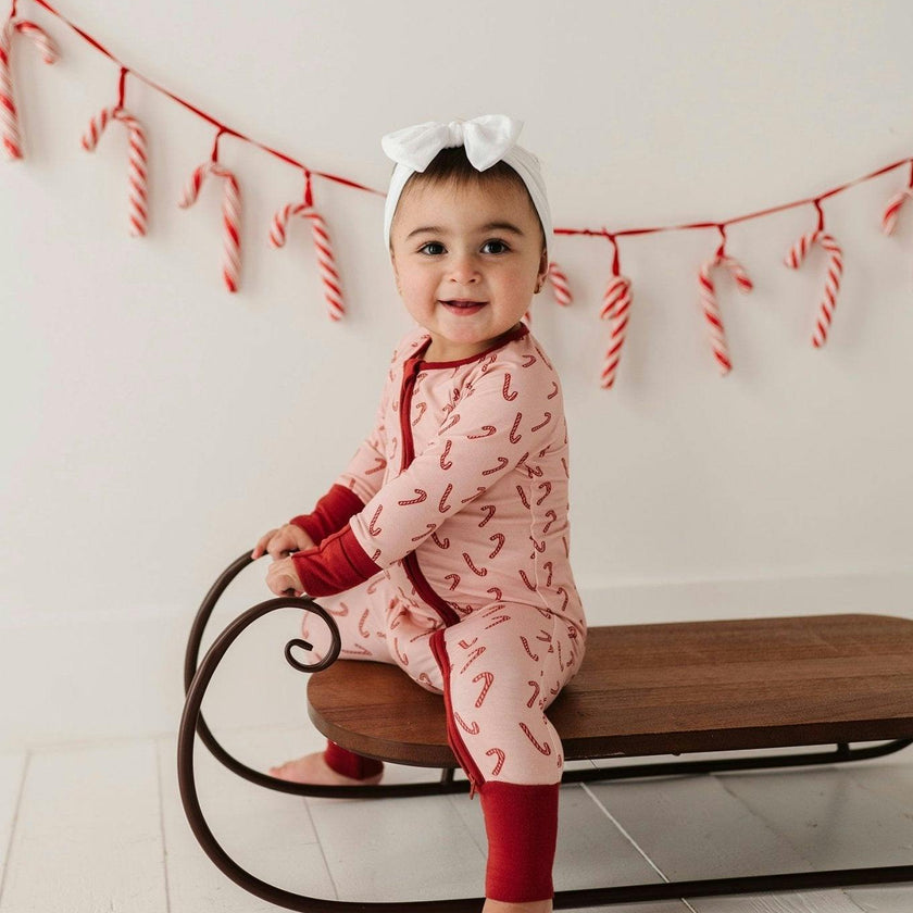 Long Sleeve Zip Romper Hair Bow