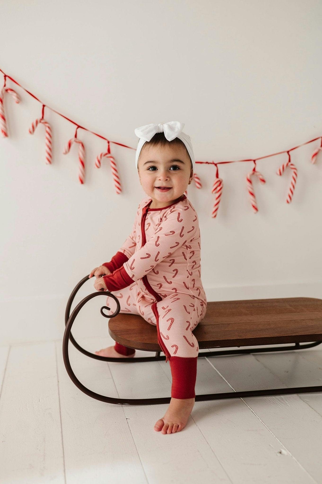 Long Sleeve Zip Romper Hair Bow