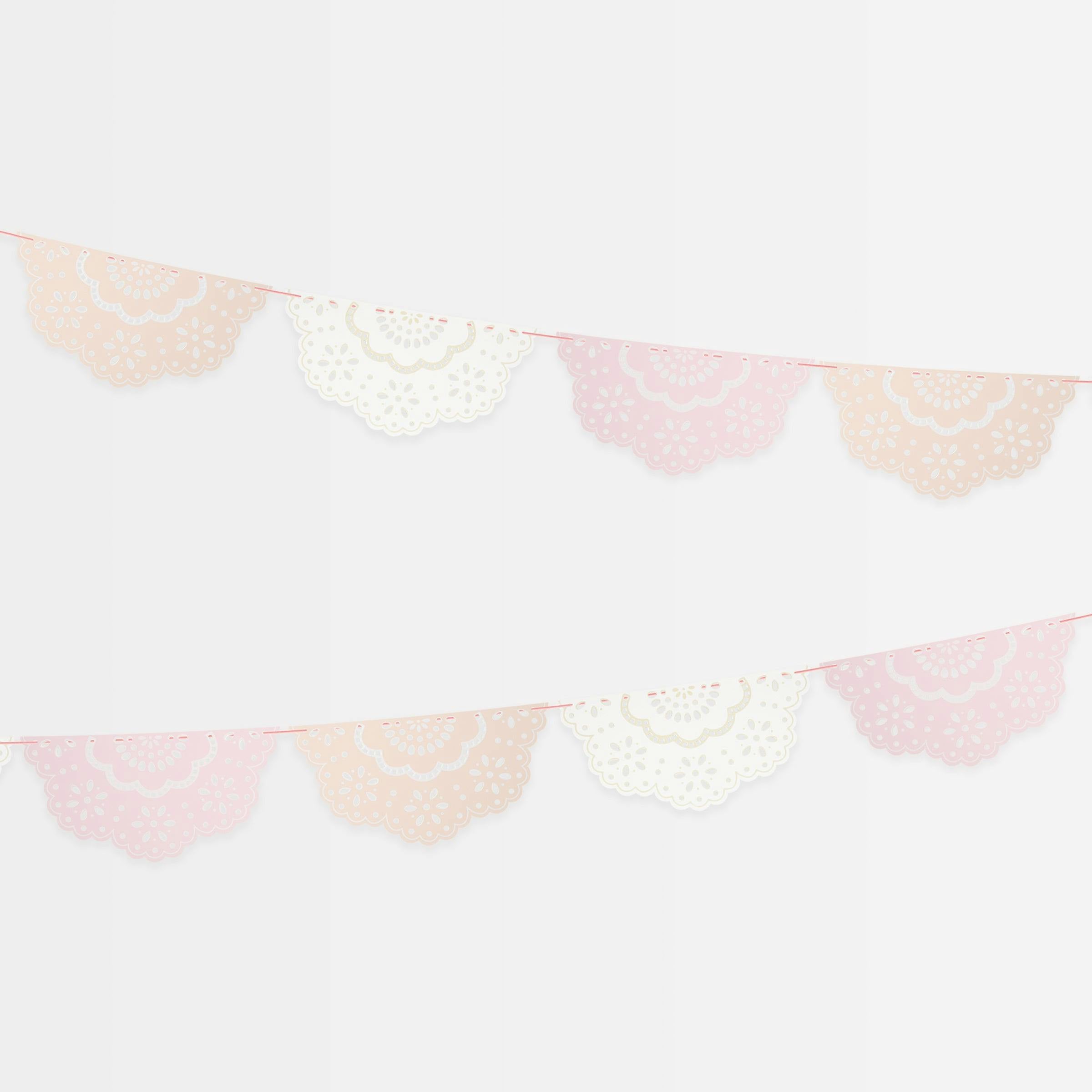 Broderie Anglaise Lace Multi Pennant Garland