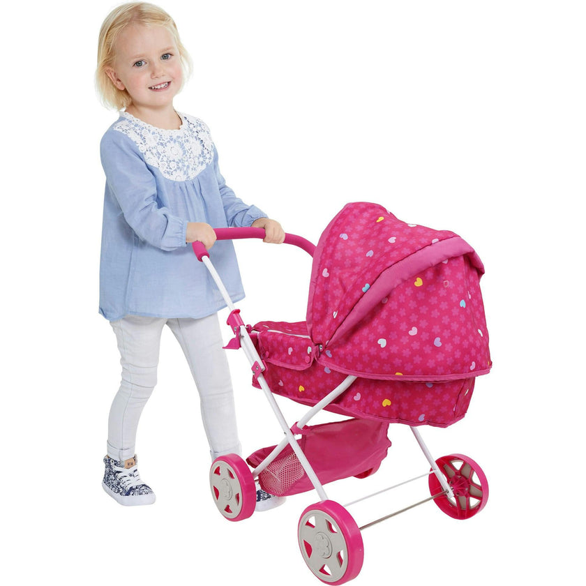 Garden Pram N Doll Set - 14" Baby Doll & Folding Pram Set