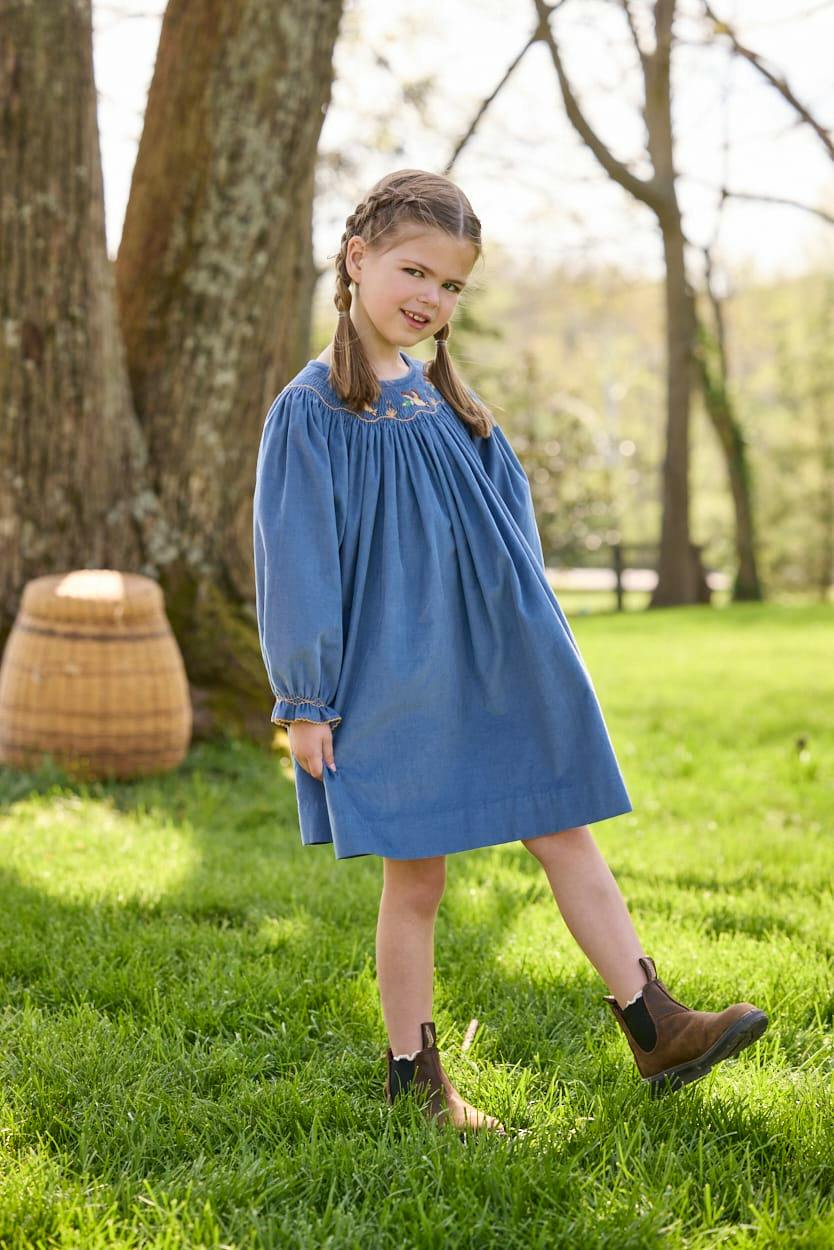 Smocked Bishop Dress - Flying Mallard