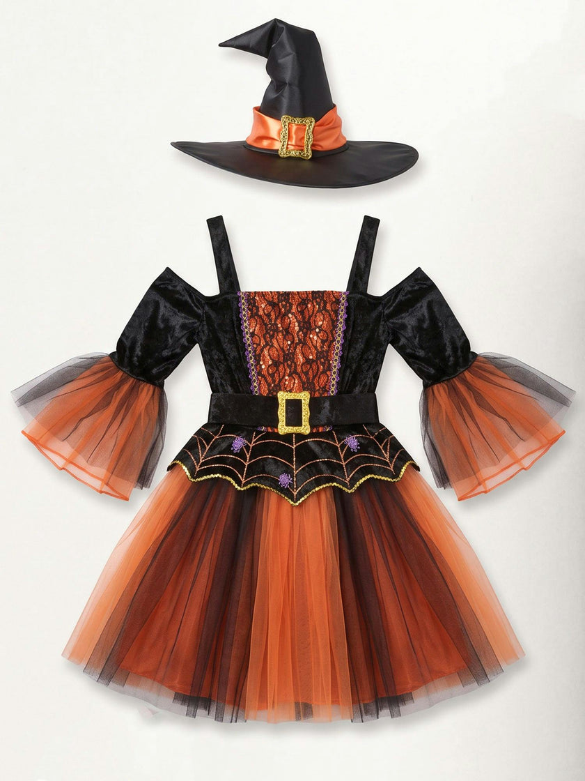 Women's Black and Orange Enchanted Witch Costume