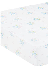 Pima Crib Sheet - Blue Bow Bouquet