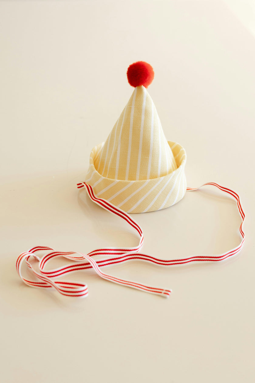 Yellow Linen Party Hat