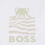 White & Light Beige Graphic Baby Set