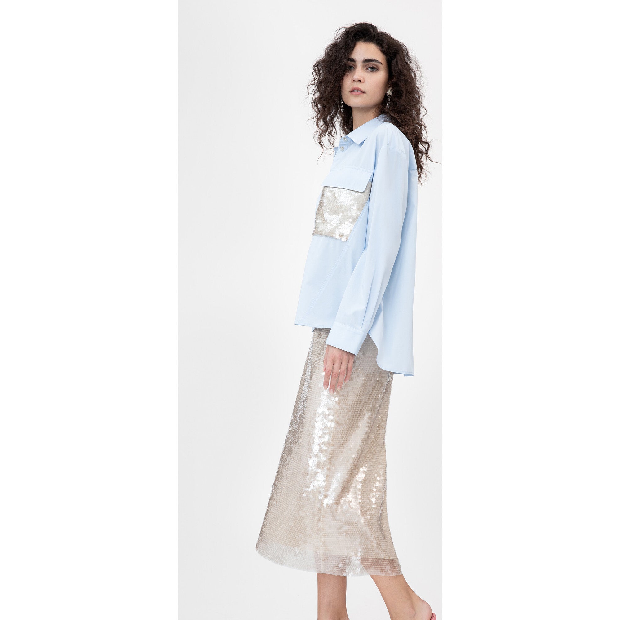 Women's Topher Sequin Top, Blue