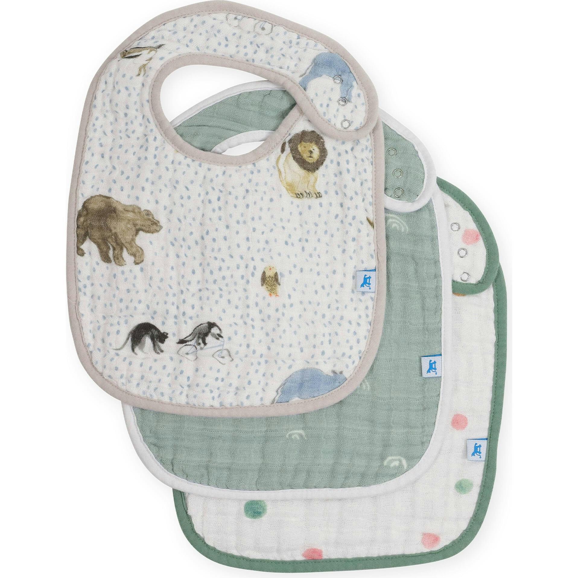 Cotton Muslin Classic Bib 3 Pack - Party Animals