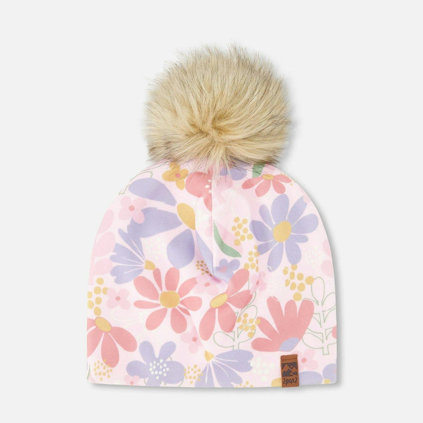 Stretch Jersey Hat With Pompom