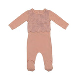 Scalloped Suede Footie