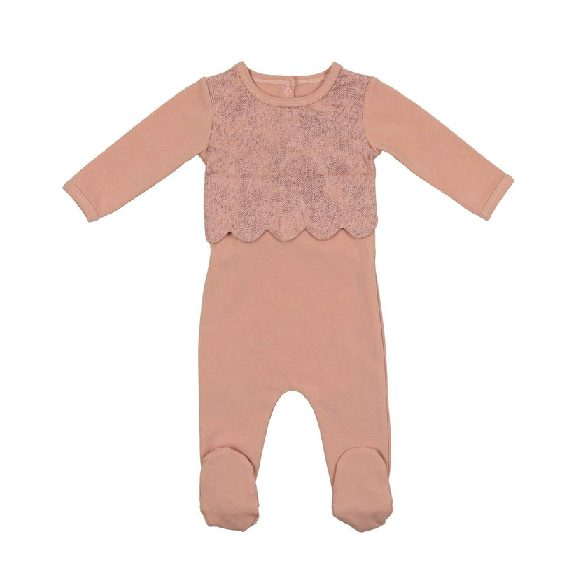 Scalloped Suede Footie