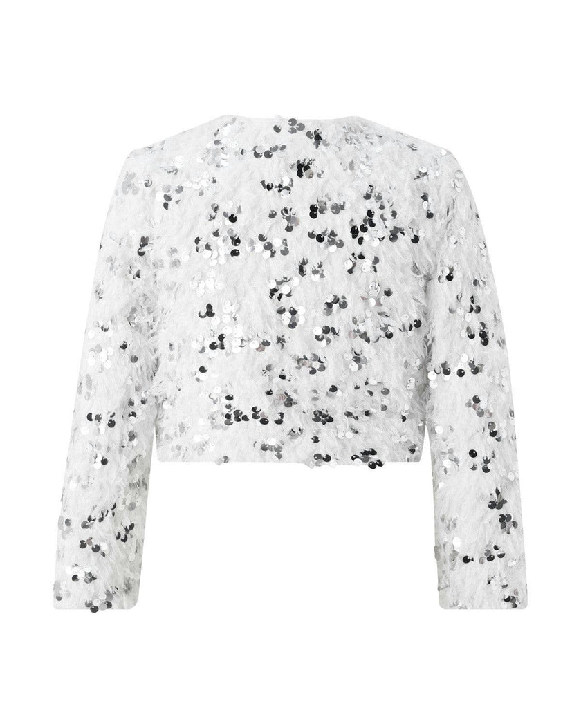 Chrissy Feather Sequin Jacket