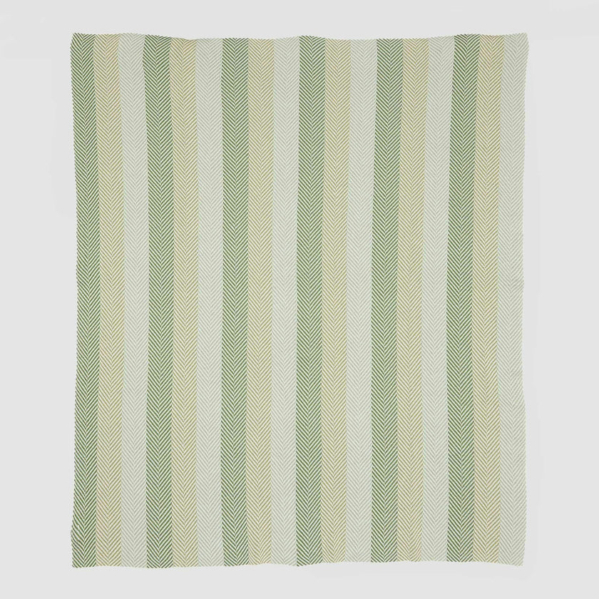 Cotton Sustainable Knit Striped | Chevron Throw Blanket - Herringbone Hues