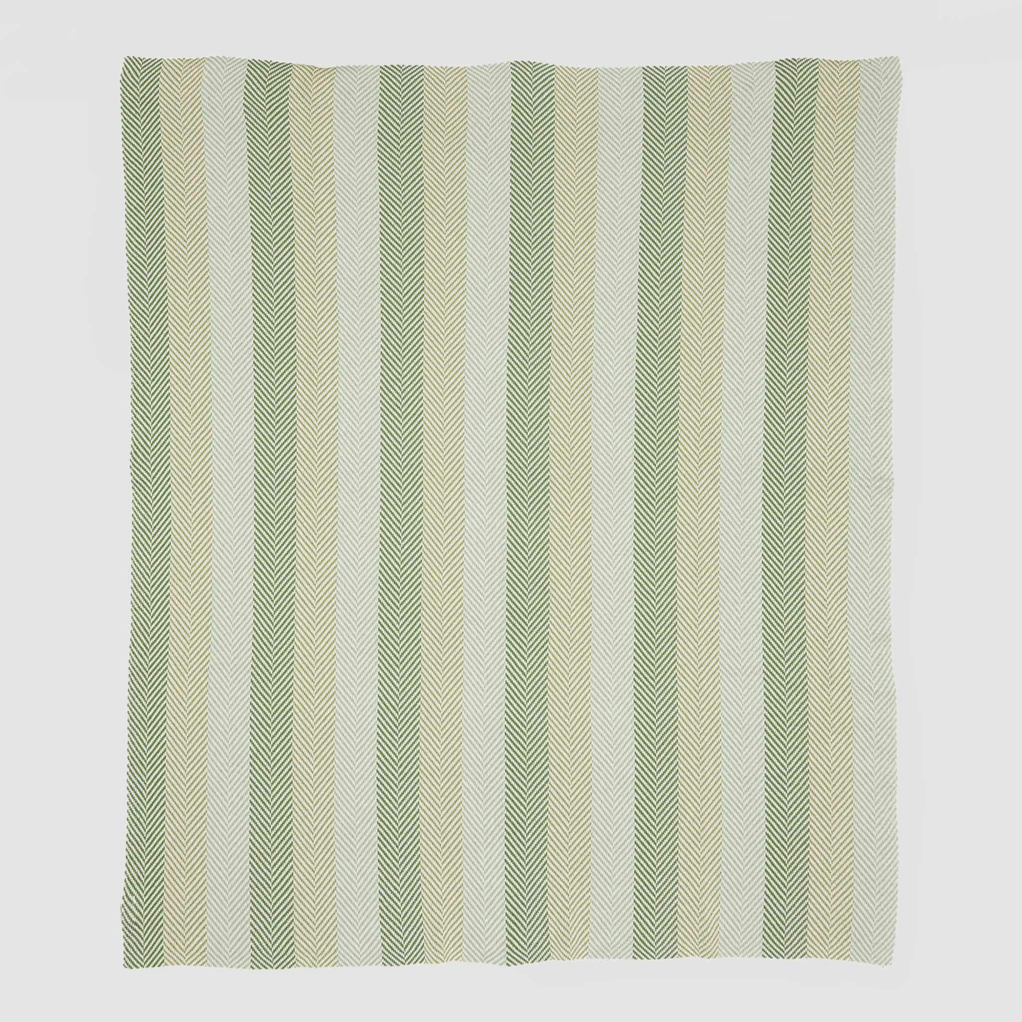 Cotton Sustainable Knit Striped | Chevron Throw Blanket - Herringbone Hues