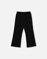 Ribbed Leggings Bootleg With Slit Black