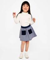 Carter Skirt, Marine Tiny Check