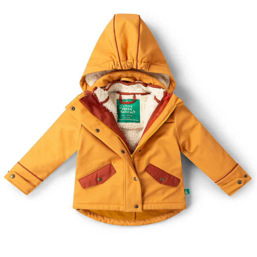 Gold Recycled Waterproof 3 in 1 Coat, Gold