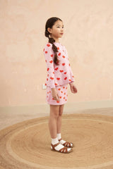 Love Hearts Peplum Cardigan | Bubble Gum