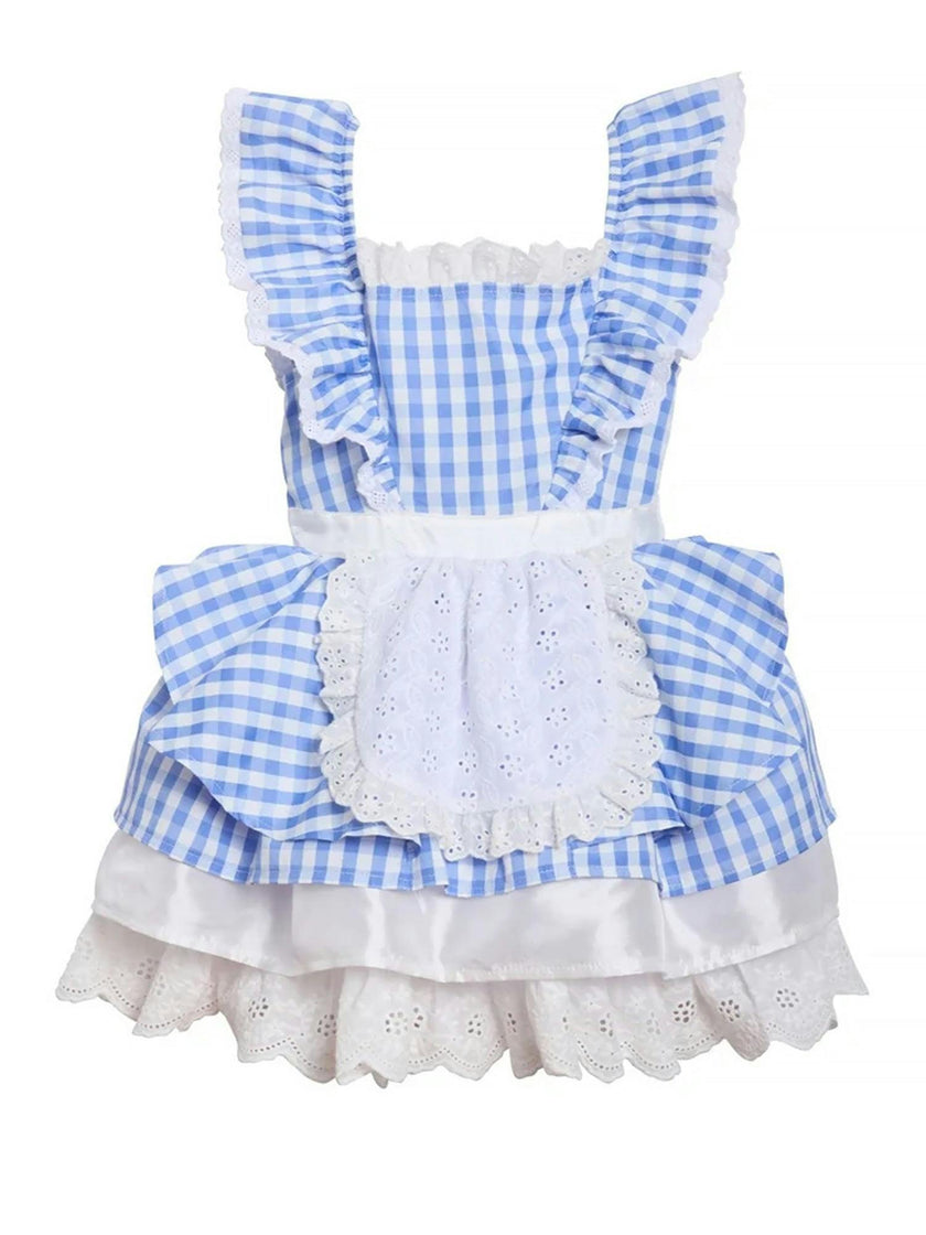 Red Riding Hood Dress with attached Apron For Girls