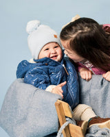 Kids Knit Winter Hat with Knit Pom